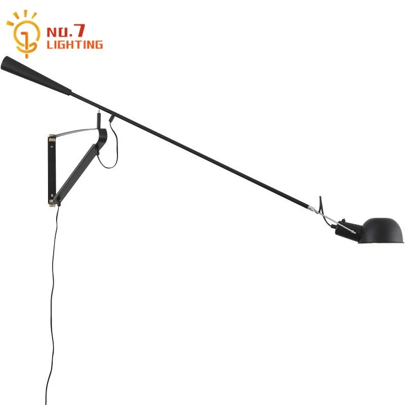 industrial minimalista lampada de parede ajustavel preto branco led e27 braco balanco luminarias modernas sala quarto cabeceira cafe 01