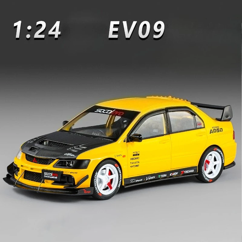 公式ライセンス取得済み 1/24 三菱 エボリューション9 改造ダイキャストカーモデル プルバック式 サウンド＆ライト付き コレクションミニチュアカー