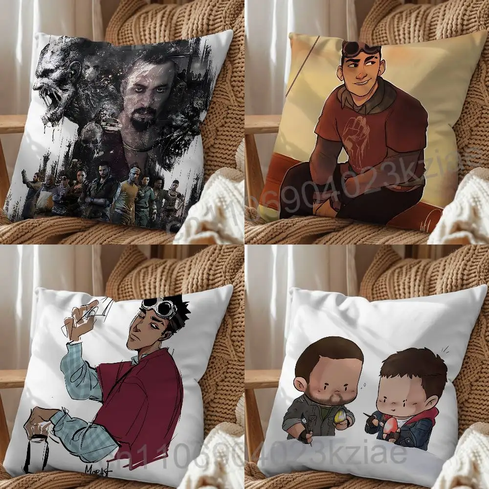Stay Human game Dying Light Pillow Case Anti-dustmite Pillowcase Invisible zipper silky short plush Sofa cushion cover