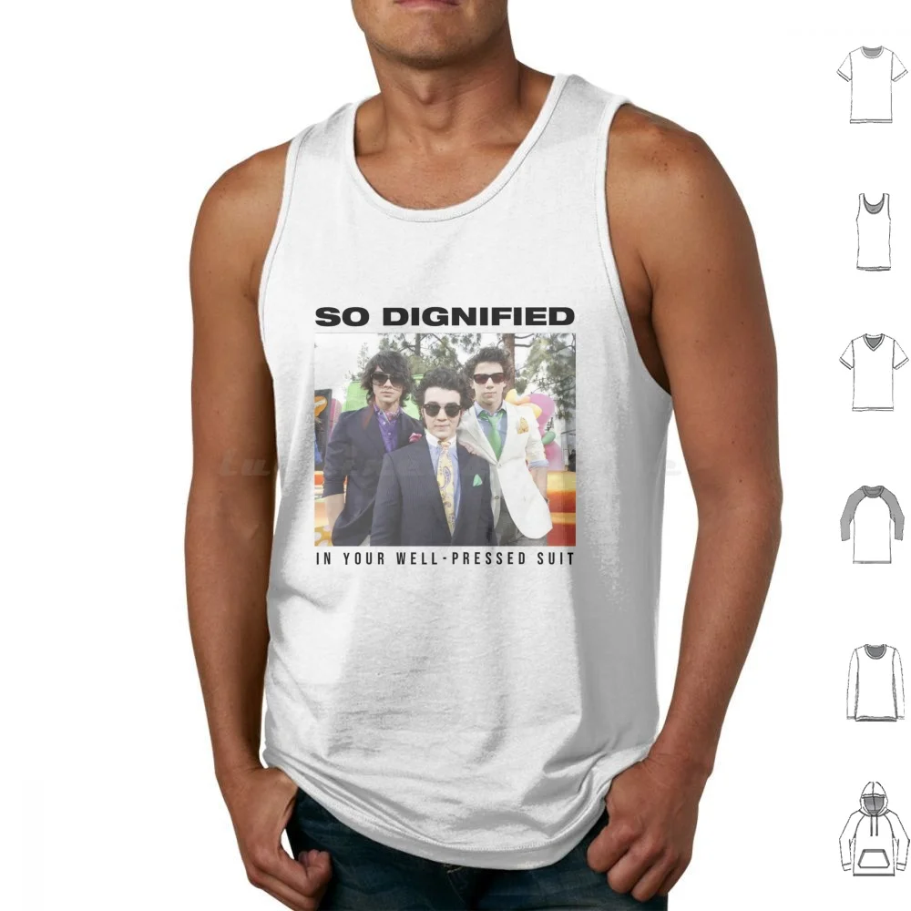 So Suit Dignified In Well Your Jonas Brother-Pressed Night Five Albums Tank Tops Vest Sleeveless Jonas 2023 Tour One Night