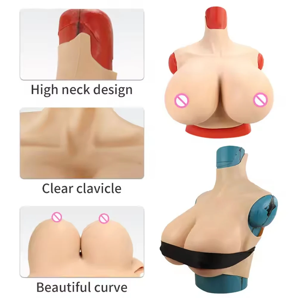 Huge Sexy Fake Breast Forms Silicone Realistic Big Cup Boobs For Crossdressers Drag Queen Shemale Transgender Breastplates