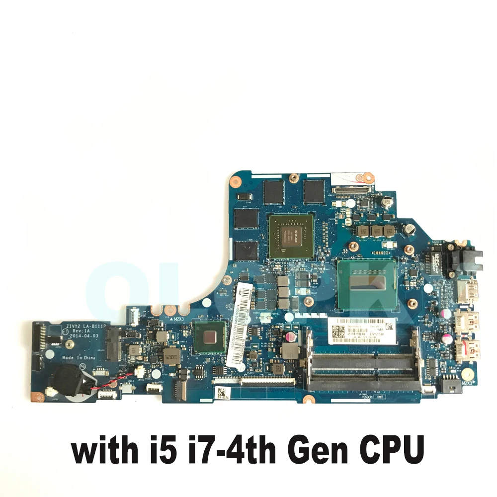 LA-B111P Mainboard with i5 i7-4th Gen CPU GTX860/960 GPU For Lenovo Y50-70 Y50P-70 Y70-70 Laptop Motherboard  DDR3 view 2