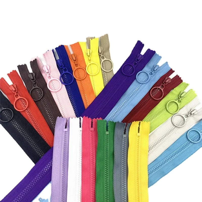 5 Pcs 3# Resin Zippers Plastic with Pull Ring (30cm-70cm) Close End Zippers for DIY Bag Sewing Crafts Zipper 20/color