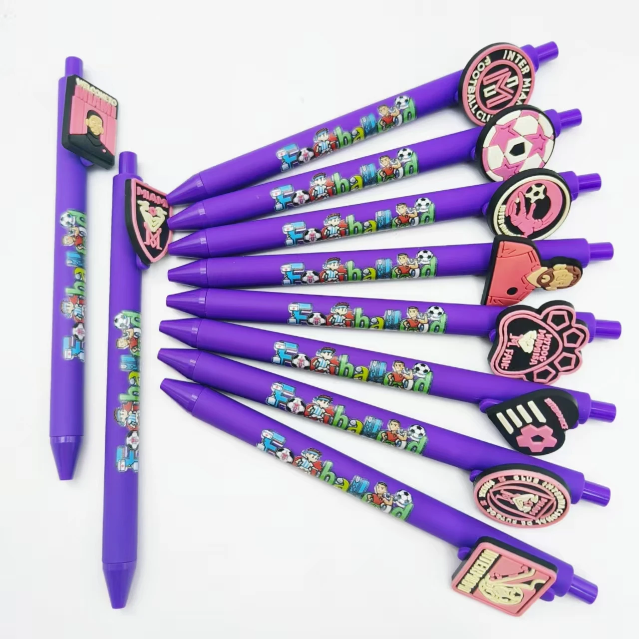 

7 шт./13 шт., шариковая ручка для моделирования футбола, фиолетовая цветная нашивка с принтом, подарочная гелевая ручка