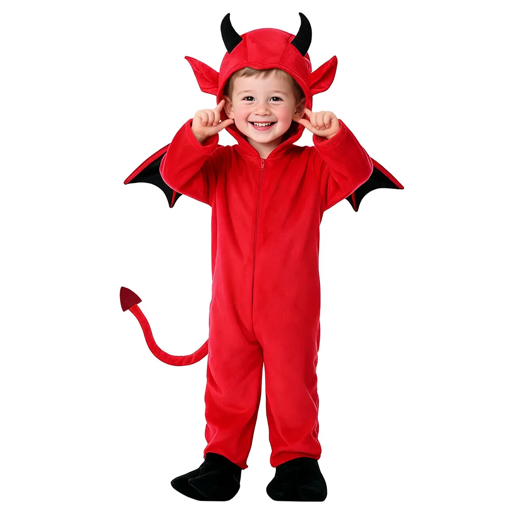 

Adorable Children's Halloween Christmas Costume Male Female Kids Role Play Little Devil Bat Suit Performance Clothes
