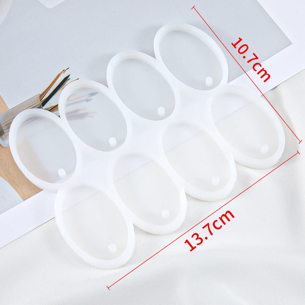 1PC Runde ovale Silikonform DIY Epoxidharzform für Schmuckherstellung Anhänger Ohrringe Schlüsselanhänger Zubehör – Detail 2