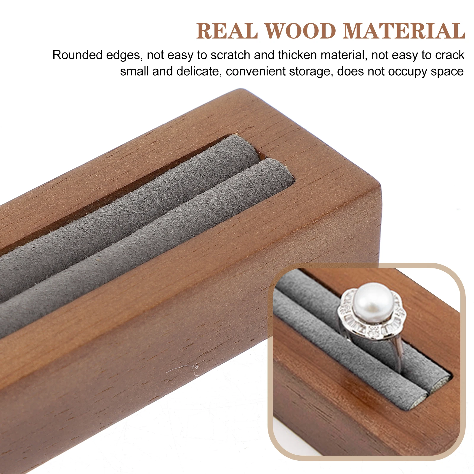 

Ring Display Jewelry Tray Earring Holder Travel Displays Wood Felt Ring Display Tray Material Storage Showcase