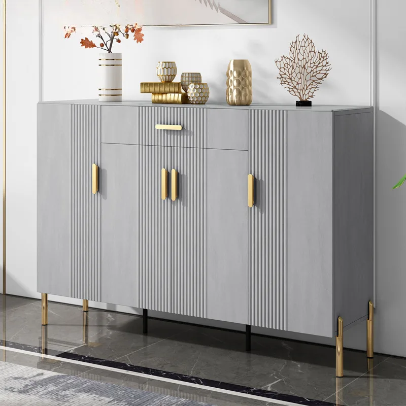 Italian light luxury rock slab shoe cabinet, modern simple household door porch cabinet, large capacity foyer cabinet, balcony l
