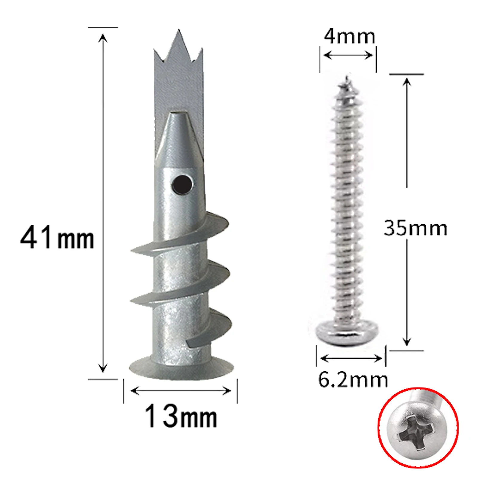 10/30/50sets Self-Drilling Drywall Anchors Screws, Shatter-Resistant Wall Anchor And Screw Kit