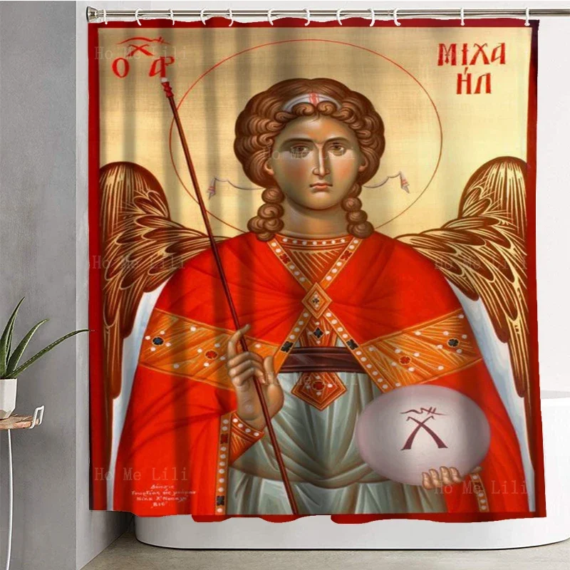 The Memorial Of Beheading John Baptist And Archangel Gabriel Saint Michael Shower Curtain By Ho Me Lili Bathroom Decor image 4
