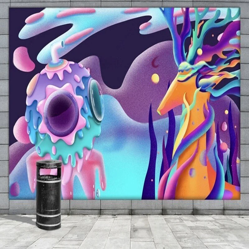 

Fashionable and creative candies are gradually integrating into the background wall of Xiaolu's popular TV bedroom