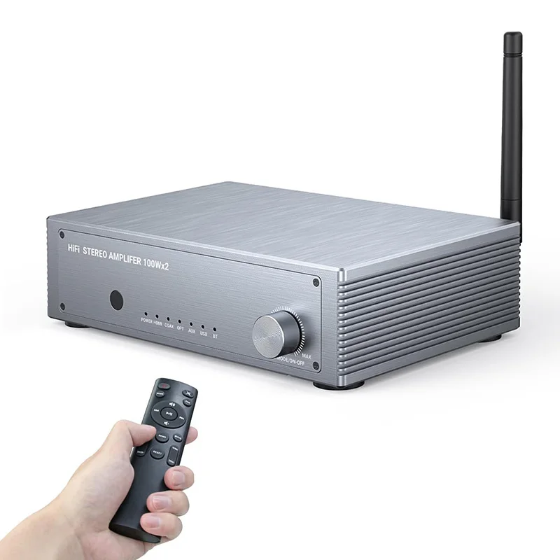 

Стереоусилитель 100Вт*2 - Bluetooth 5.3, HDMI ARC, оптические, коаксиальные, RCA/USB входы | Компактная мощность для пассивных колонок
