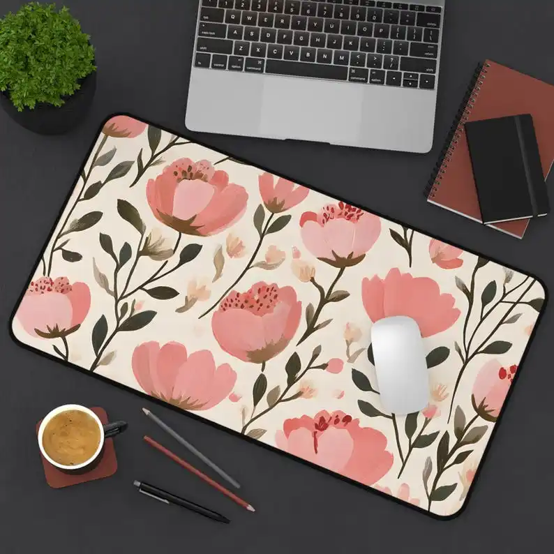 

Pink Flower Mouse Pad, Non-slip and Waterproof Mouse Pad, Office Gaming Desk Decoration Mat, Is The Perfect Gift for Friends.