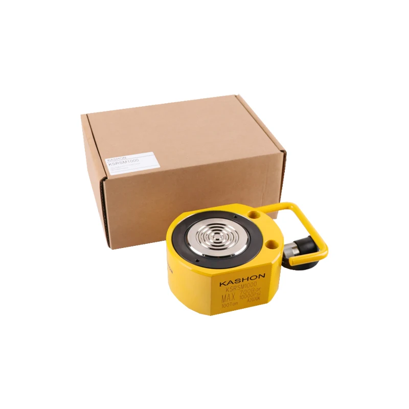 Silinder Hidrolik Mini RSM-1000 700 Bar/10000 psi Kekuatan Tinggi Jack Aktif Tunggal Tinggi Rendah