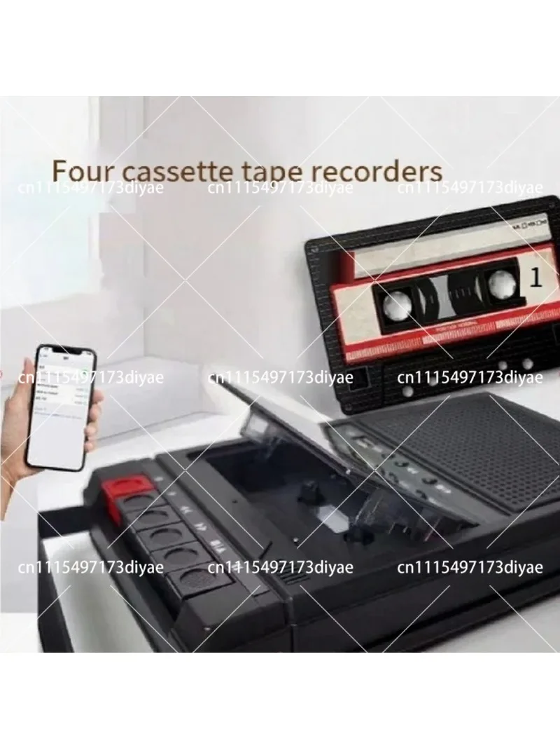 Retro Portable Cassette Player Recorder, Nostalgic Tape Recorder with Playback, All-in-One Walkie Talkie Style Audio Player