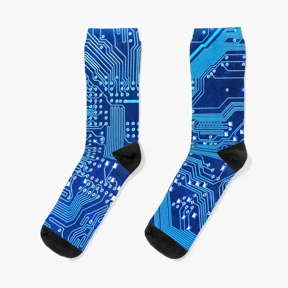 Electronics Circuit on PCB Printed Circuit Board Socks soccer anti-slip Toe sports Men's Socks Women's