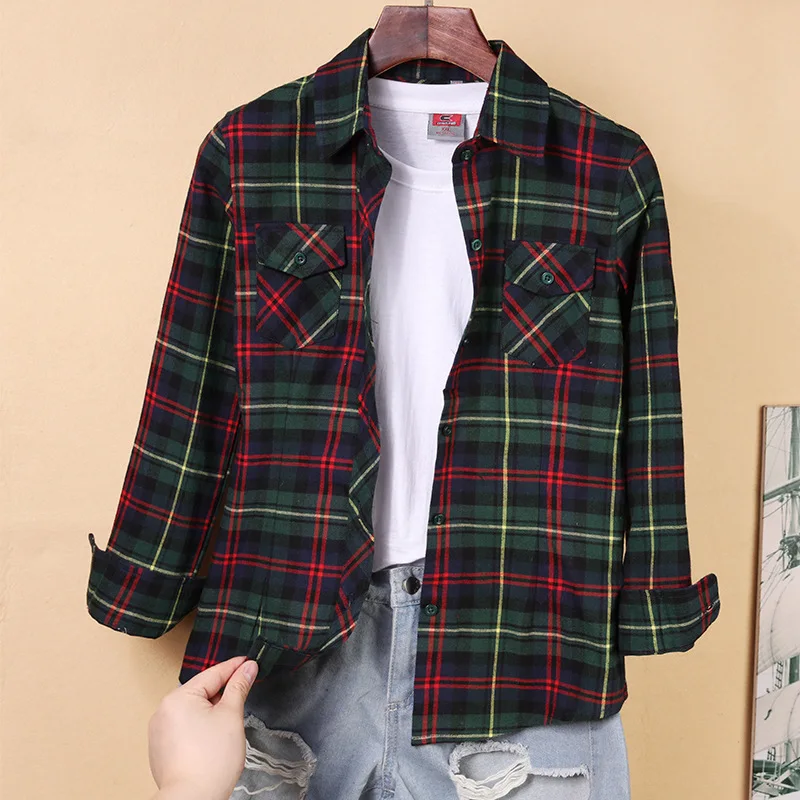 Women\'s Large Plaid Shirt, Versatile, Classic, Korean Fit, Spring Fashion, New