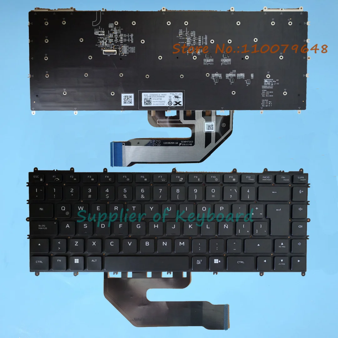 

НОВАЯ латинская испанская клавиатура для Dell Alienware X15 R1, X15 R2 0RTN72 V203825AK2-LA Per-Key RGB с подсветкой