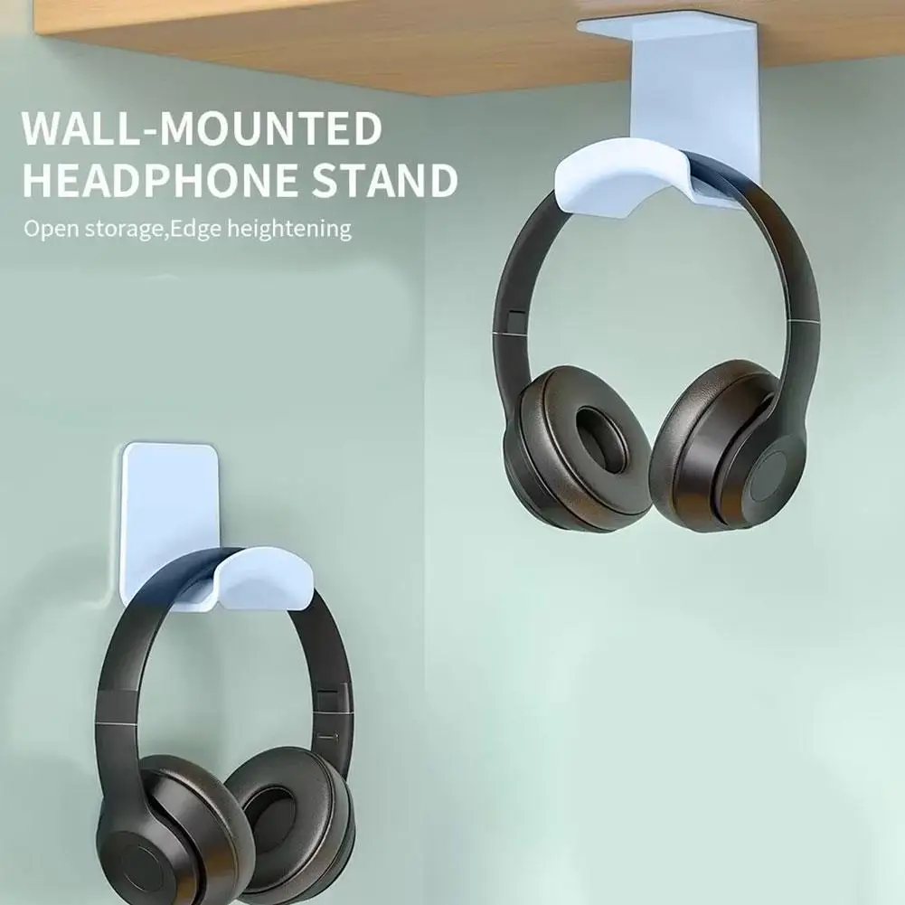 Universal Headphone Stand Wall Mount Headphone Hanger Under Desk Adhensive Headset Rack Holder Support For Gaming Earphone