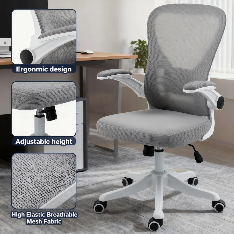 

Ergonomic Mesh Office Chair Adjustable Computer Desk Chair Home Study Student Lumbar Support Breathable Swivel Rolling Comfort
