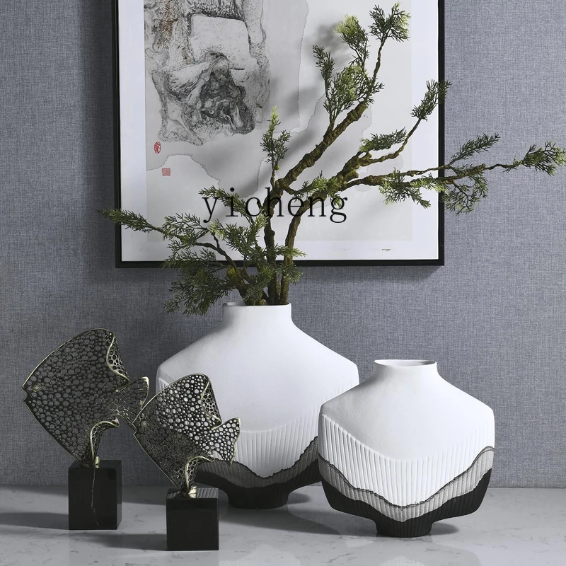 

FY ceramic vase flower arrangement, metal goldfish handicrafts, home desktop decorations