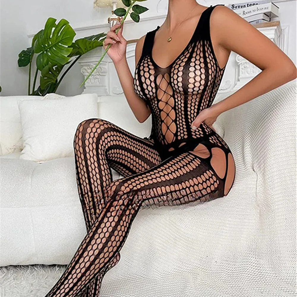 Sexy Lingerie Men Body Underwear One Pieces Fishnet Bodysuit Hollow Out Bodystockings Erotic Lingerie Porno Costumes