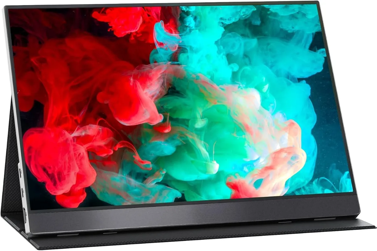 

Portable Monitor-15.6 Inch Travel Screen FHD 1080P FreeSync Frameless USB-C Computer Display with Type-C Speakers