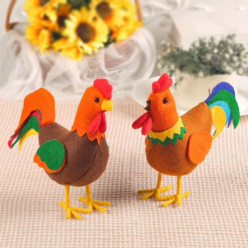 

Harvest Thanksgiving Doll Cartoon Simulation Chick Doll Rooster Hen Decorative Ornament Children's Christmas Gift