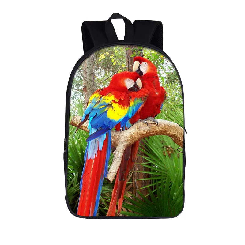 Cute Bird Owl / Parrot Print Backpacks for Teenager Children School Bags Women Rucksack Kid School Multifunctional Backpacks