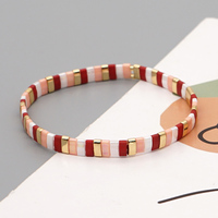 Shinus TILA Beads Bohemia Handmade Elastic Bracelet Women Jewelry Souvenir Red