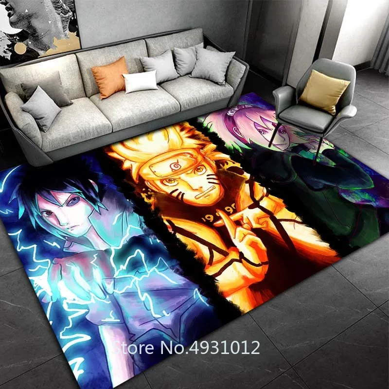 Popular Anime Japan Ninja Uzumaki Uchiha Naruto Rug Bedroom Living Room Kids Boys Gift Non-slip Floor Mats Game Climbing Carpets