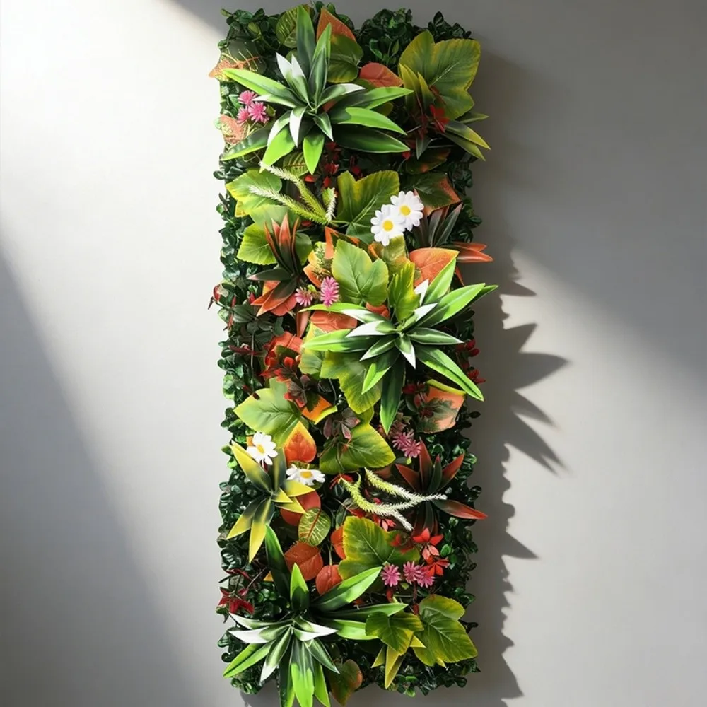 Realistische Künstliche Pflanzenwand mit Efeu-Rattan-Blättern, Künstliche Dschungel-Graspaneele, Lebendige Grüne Zweige – Detail 3