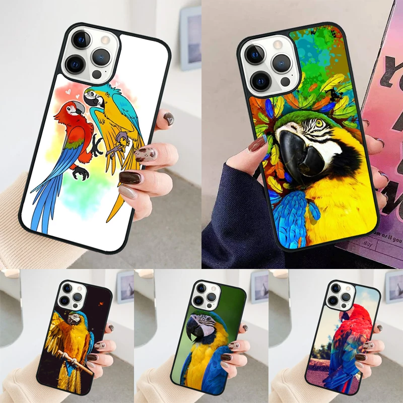 Macaw Parrot Colourful phone case Cover For iPhone 14 15 16 Pro Max SE 2020 coque For apple 11 12 13 Pro Max Mini 7 8 Plus