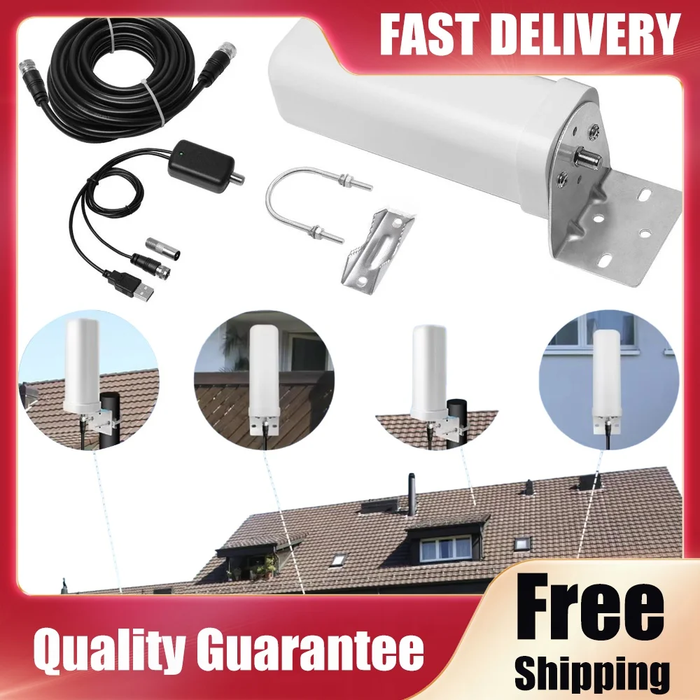 600 Miles Outdoor Digital TV Antenna ABS HDTV Digital Antenna Wear Resist HD 4K Digital TV Antenna for HDTV with DAB/FM Radio