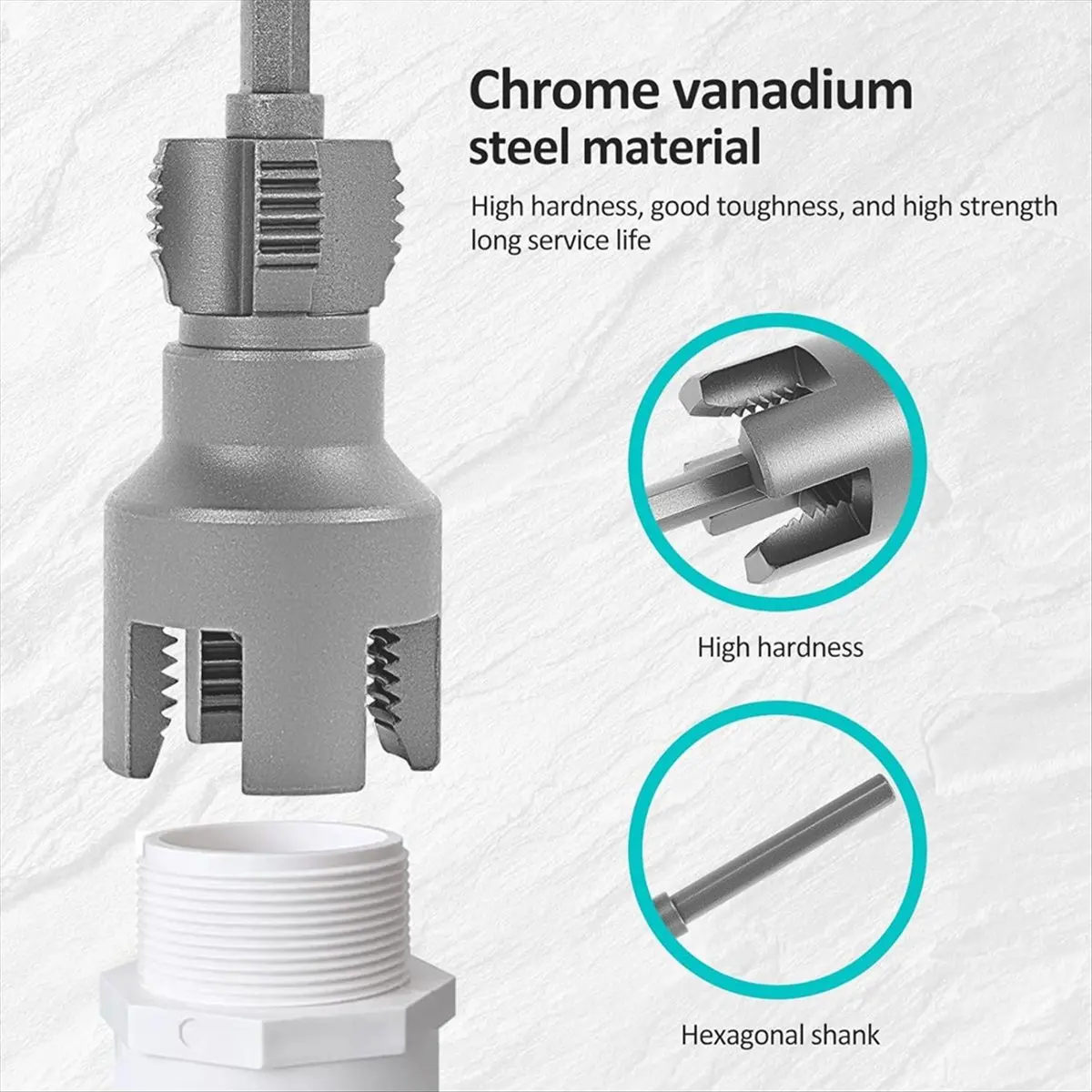Integrated Internal & External Pipe Threading Tool, Pipe Thread Cutting Tool, for Electric Drill (1/2&3/4inch)