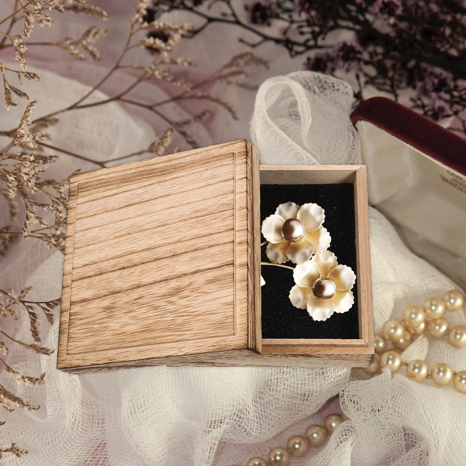 

Wooden Jewelry Box Vintage Case Storage Organizer Decorative Trinket Holder for Necklaces Bracelets Earrings Watches Home Use