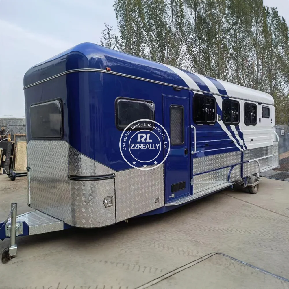 3つの馬のトレーラーフロート,トラベルトレーラー,キャンピングカー,デラックス馬車,カスタマイズされたキャラバンドア