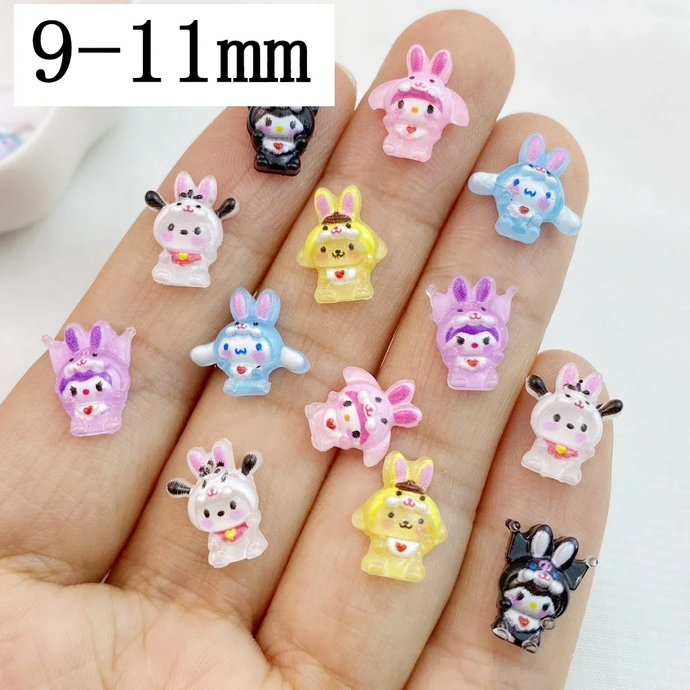 50Pcs Mixed Nail Art Resin Cartoon Charms Little Rabbit Designer Charms Rhinestones DIY Craft For Nail 3D Decorations Jewelry