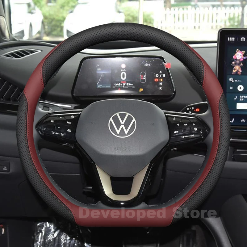 

Car Steering Wheel Cover For Volkswagen ID UNYX 06 Cupra Tavascan 2025 2026 Leather Auto Steering Wheel VW ID UNYX Accessories