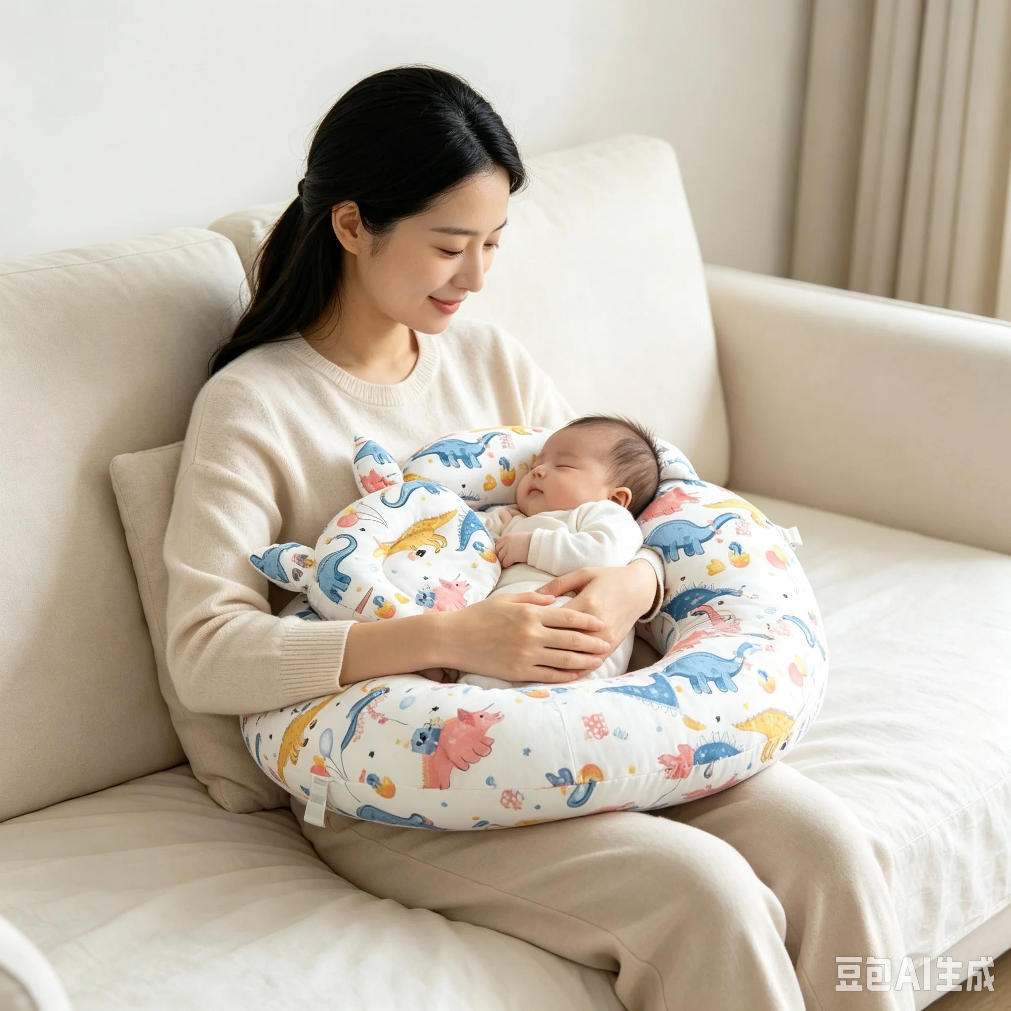 授乳用アームピロー-授乳用クッション-ベビーケアピロー-マタニティベビー-授乳用枕-快適なクレードル