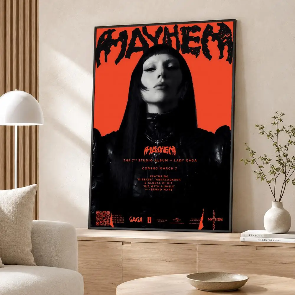 Singer Lady Gaga Poster Poster Wall Sticker Waterproof Self Adhesive HD Art  Bedroom Bar Decor