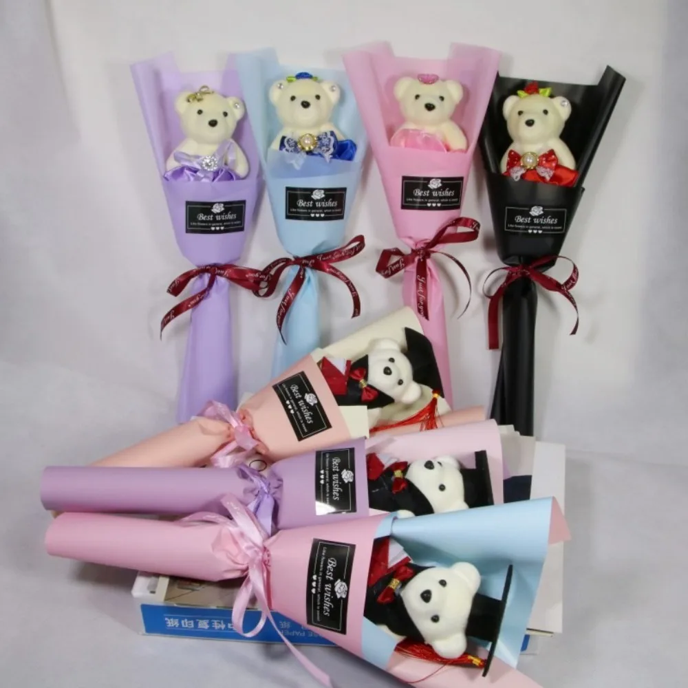

New Bouquet Decoration Bear Bouquet Plush Toy Graduation Gift Animal Bouquet Cartoon Lovely Bear Birthday Party