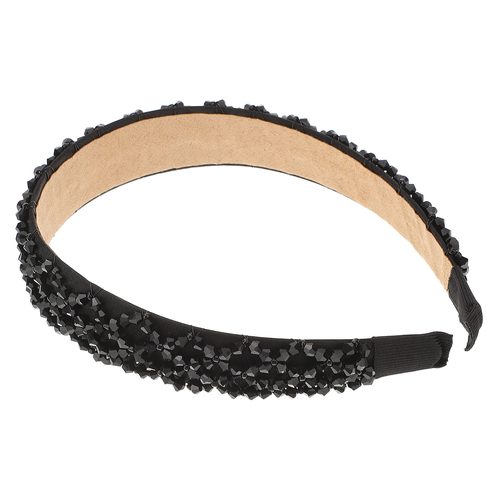 

1pc Imitation Crystal Hair Hoop Beaded Women Fashion Headband For Daily Party Use Light Grey With Exquisite Design