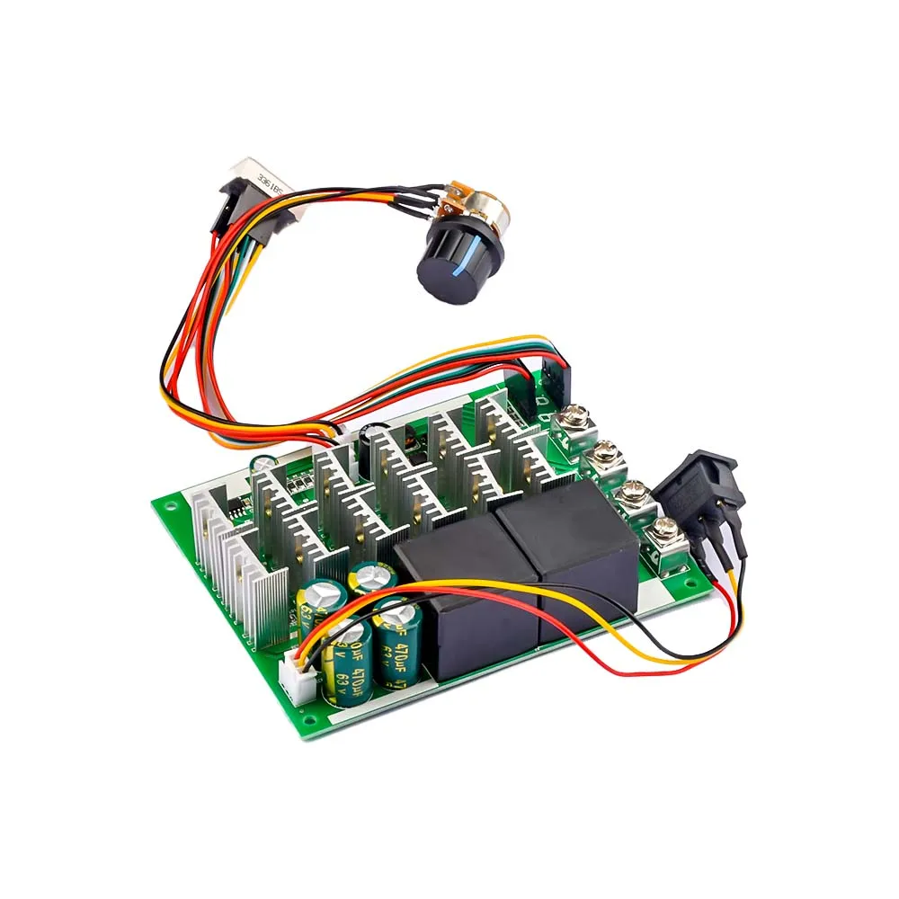 DC10-55V 60A DC brush motor motor speed control switch 2-way reverse switch digital display indicating PWM speed control module