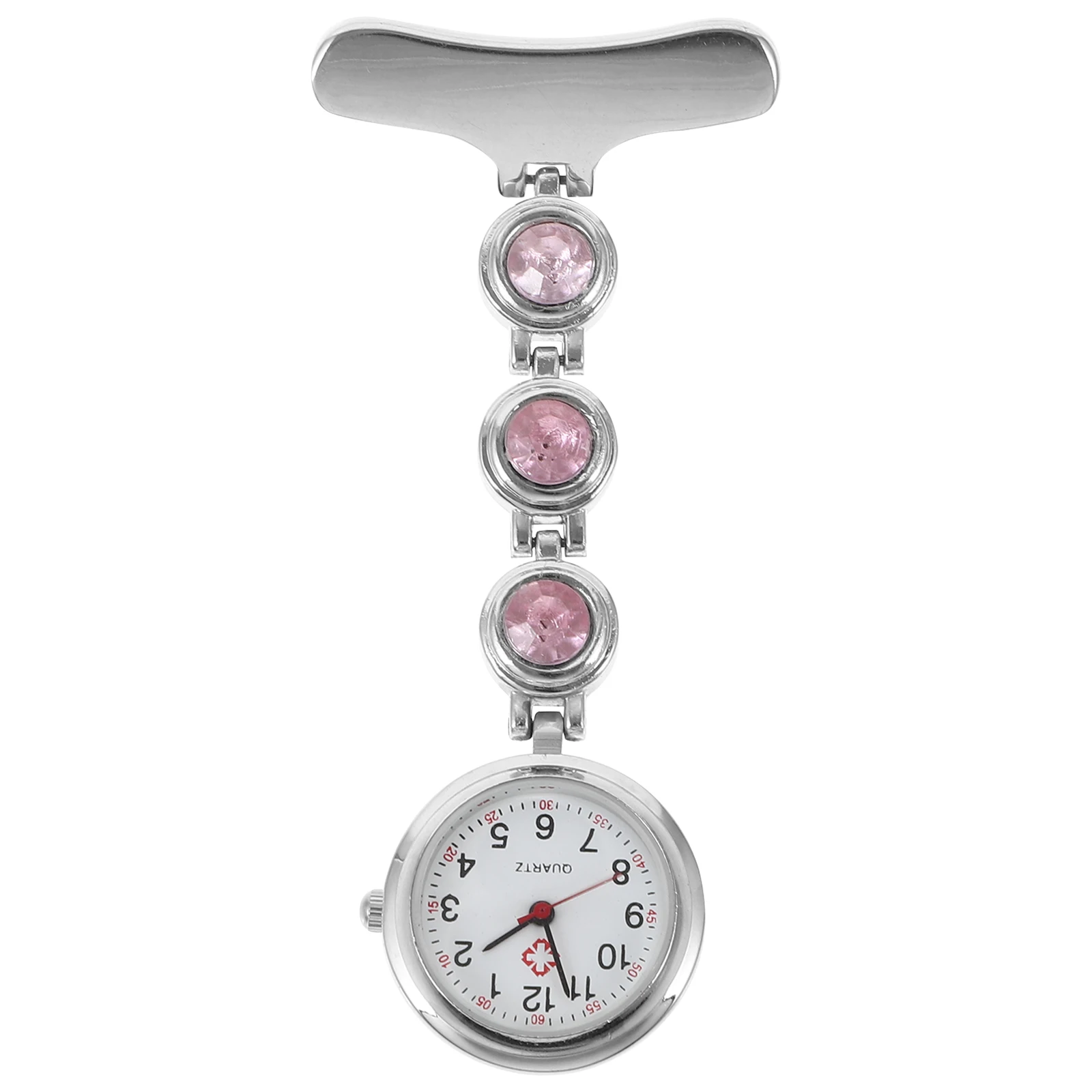 

Rhinestone Inlay Student Watch For Nurses Bling Lapel Fob Pendant Clip On Nursing Exam Gift Alloy Pocket Watch