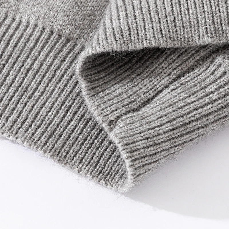 Original Design Herren Langarm Strick-Cardigan Einreihig Farbblock-Muster Stickerei Herbst Winter Casual Pullover – Detail 3