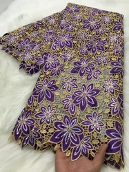 Nigerian Water Soluble Fabric and Lace African Guipure Water Lace Fabric Latest 2026 Elegant Sew For Women Dresses,5yards TY4708