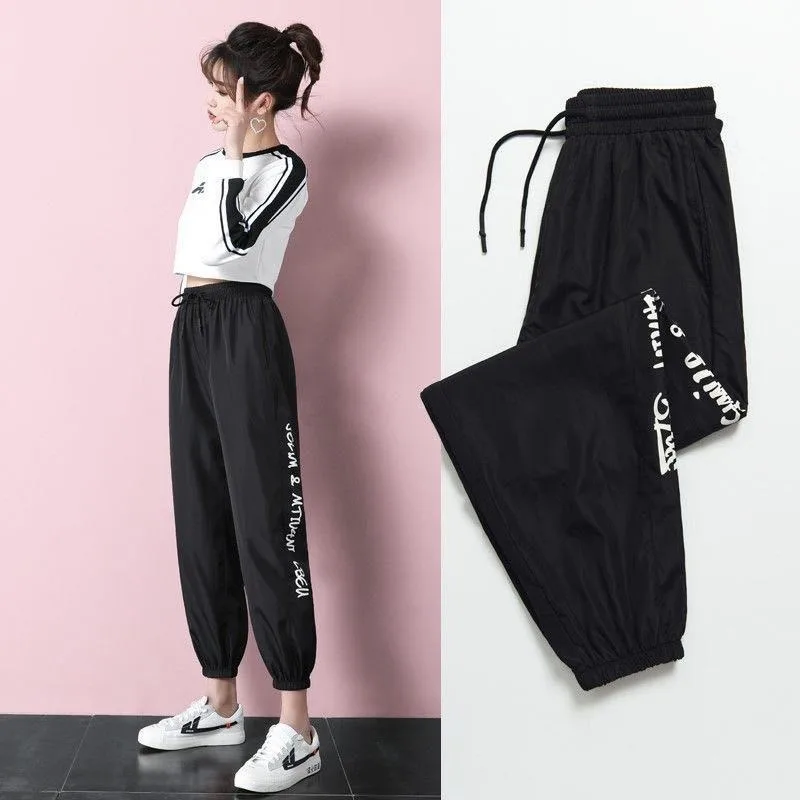 Summer Women Soft High Waist Long Sweatpants Plus Size Loose Harem Pants Women Breathable Quick Dry Leisure Harajuku Trousers