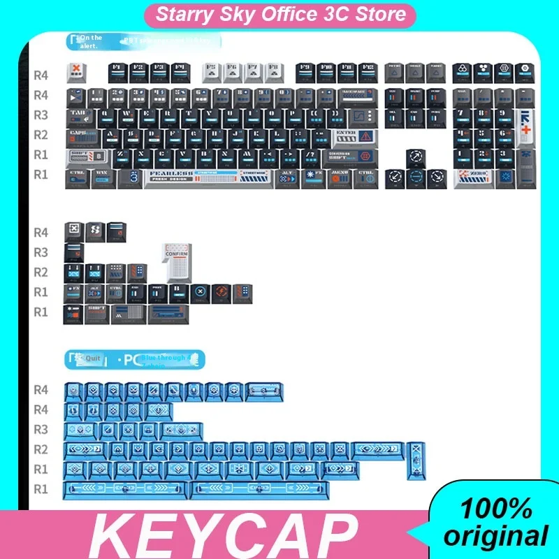 

Capxxx Warning Mechanical Keyboard Keycaps Side Engraved Pbt Five Sided Thermal Sublimation Transparent Keycaps Laptop Accessory