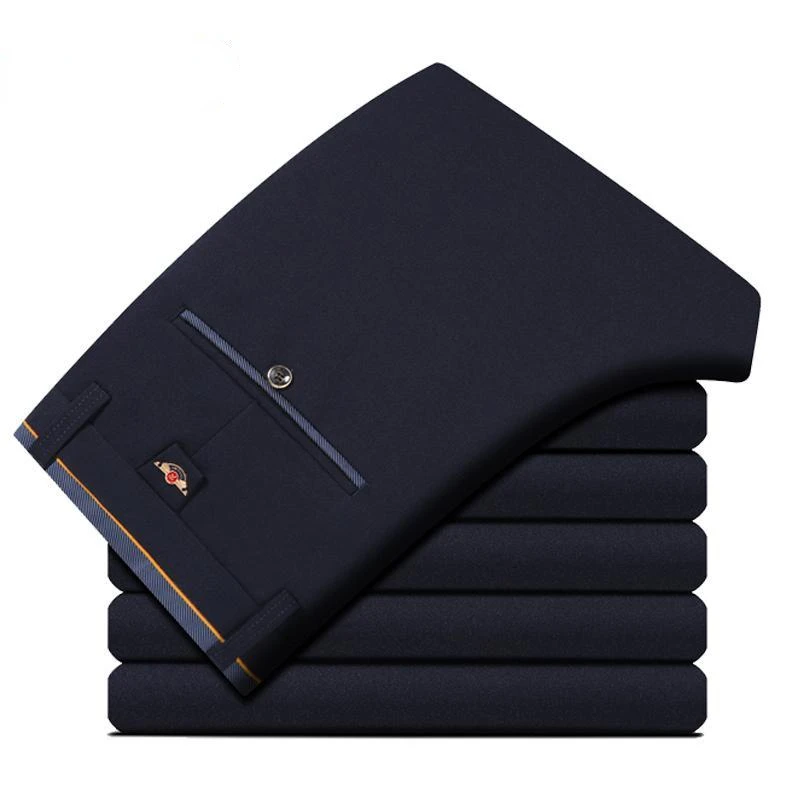 

Dark Blue Dress Pants for Men Spring Summer Casual Pants Stretch Suit Pants Men Office Pants Korean Skinny Anti-Wrinkle Trousers